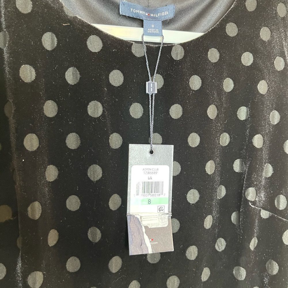 NWT Tommy Hilfiger velvet polka dot shift dress size‎ 8 - Picture 8 of 9